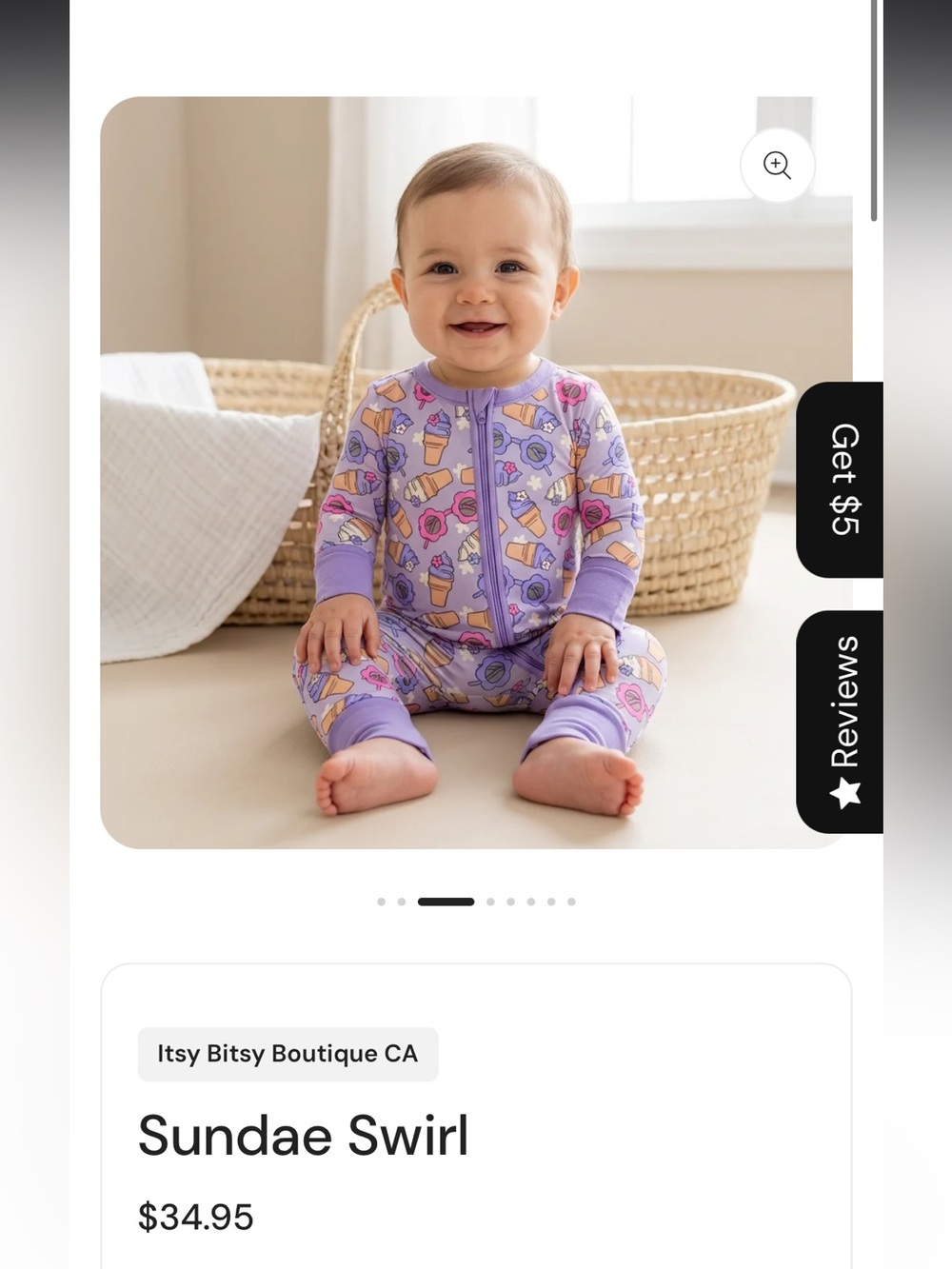 Itsy Bitsy Boutique Ice Cream Print Baby Pajamas